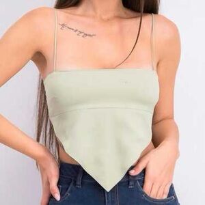 Danielle Bernstein handkerchief top Sage Green Women's Top